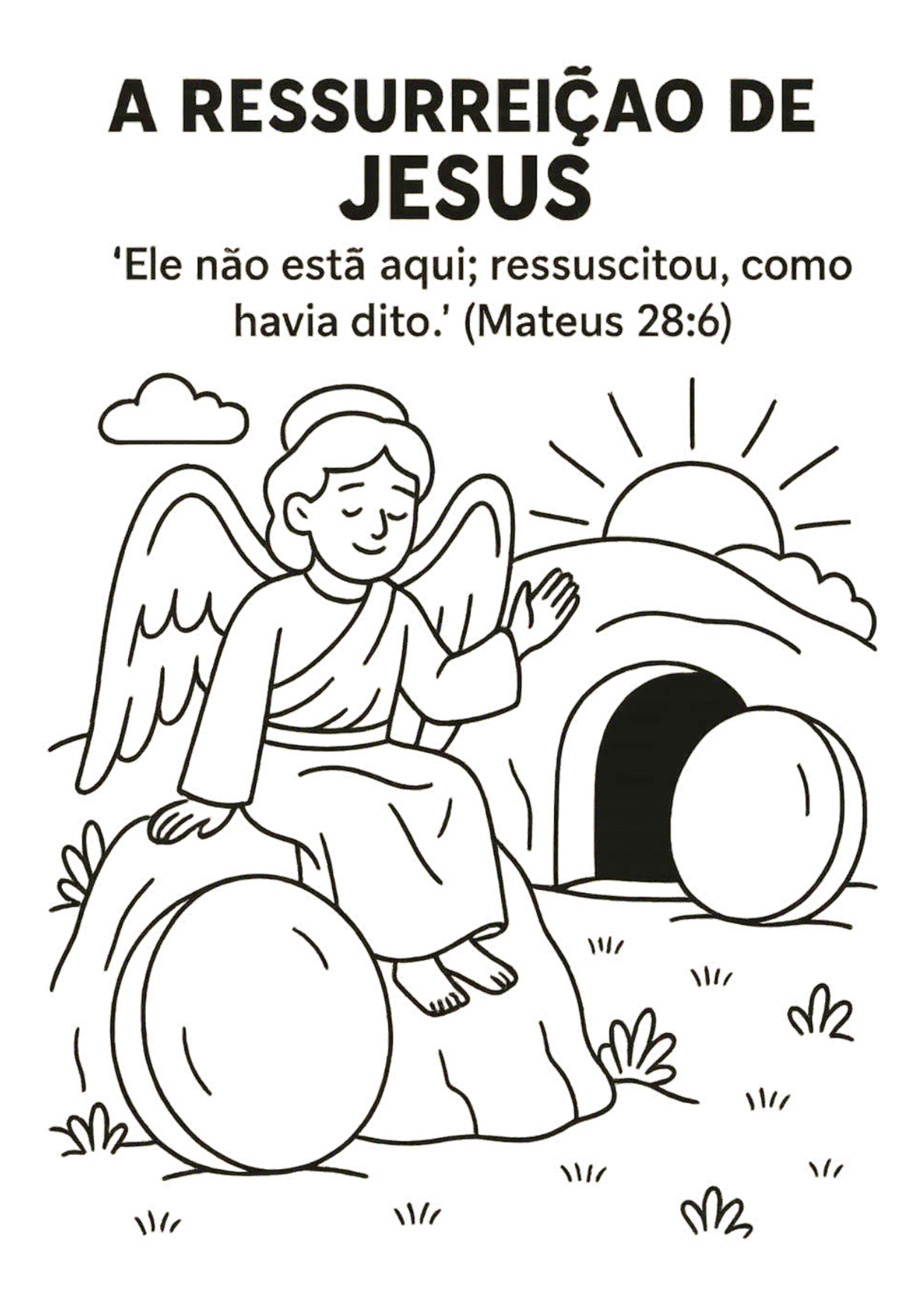 A Ressurreição de Jesus - Página para colorir